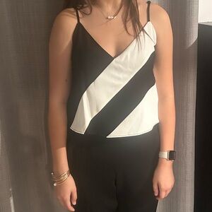 Parker Black and White striped jumpsuit